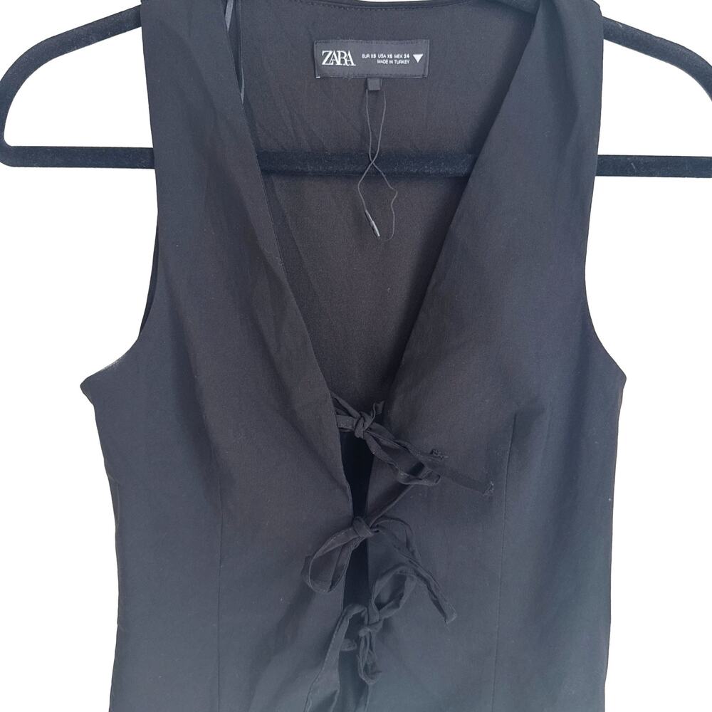 Zara Black Vest with Bows